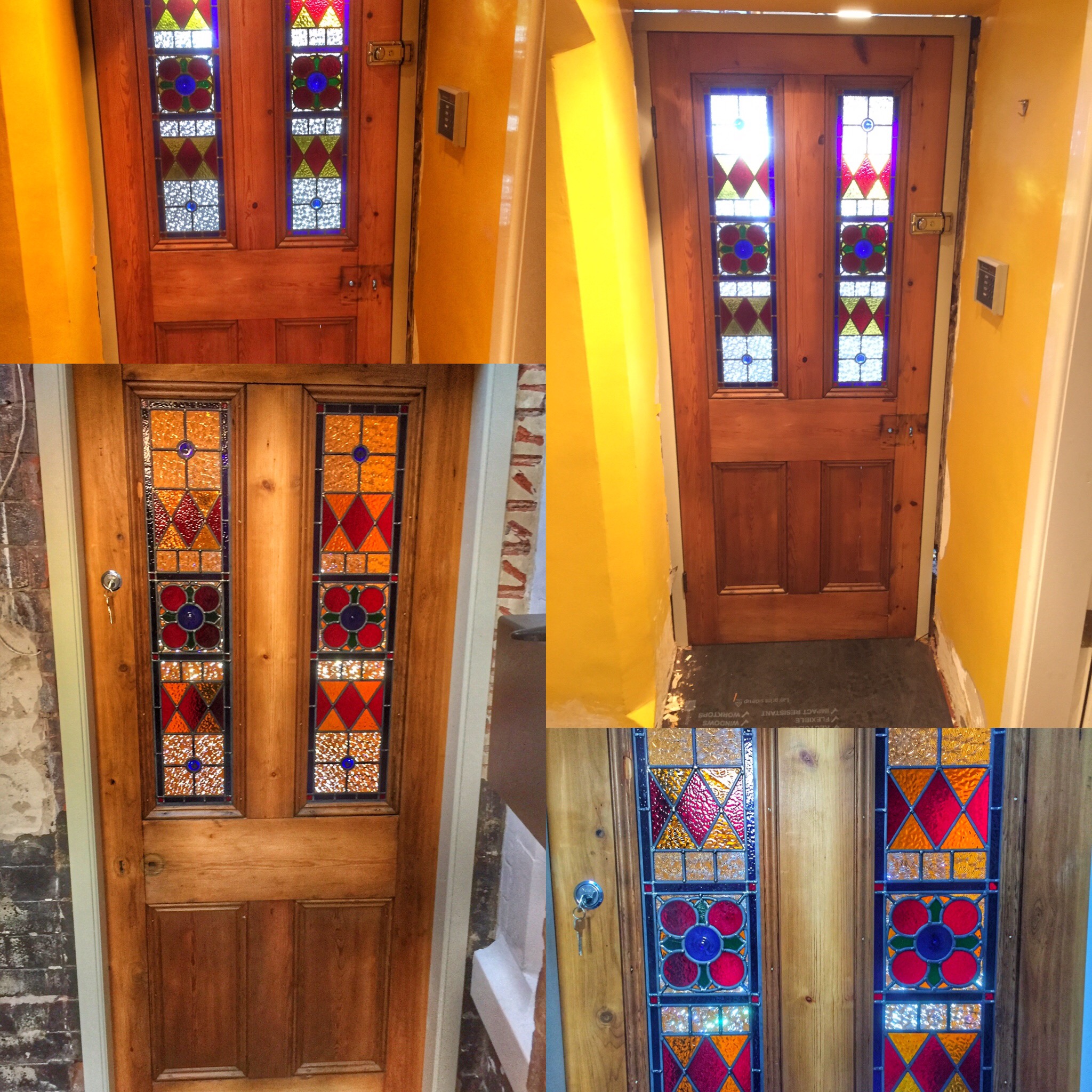 Stained Glass. Reclaimed door.