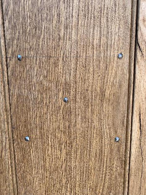 Oak Ledged and braced door. Rosehead clenched nail construction